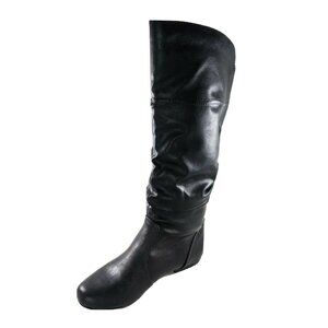 Qupid Women's Neo144 Leatherette Basic Slouchy Knee High Flat Boot size 6.5